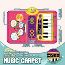 1 Set Kids Musical Pad With 2 Drumsticks, Learning Floor Mat, Indoor Interactive Puzzle Toy, Birthday Gift