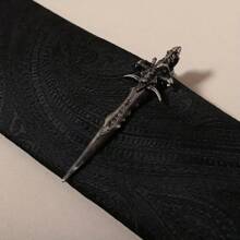 1 pieza Clip para corbata de hombre, con diseño de espada antigua, "Dolor helado", diseño de arma, en colores oro, plata, negro antiguo, de material de cobre, regalo de negocio para el padre o pareja