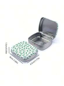 1pc Empty Tinplate Storage Case, Vintage Hinge Mini Box, Small Candy Case, Portable Packaging Tin Box, Outdoor Travel Supplies, Home Organization And Storage Supplies - Multicolor - View 2