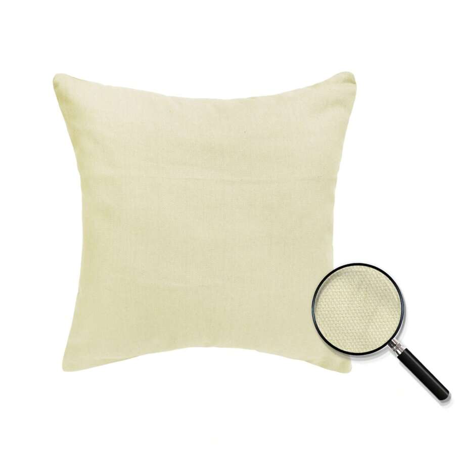 1pc Gray/Yellow 45*45cm Solid Color All-Polyester Canvas Pillowcase, Breathable, Comfortable, Skin-Friendly And Soft