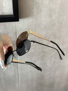 2pcs Women Oval Geometric Copper Full Frame Multicolor Classy Aesthetic Vintage Fashion Eyeglasses Combination For Street-Photography Beach Party Going Out Outfit Fashion Accessories