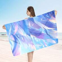 1pc Feather Pattern Extra Large Beach Towel - Soft, Light-Weight, Absorbent Polyester Bath Towel, Suitable For Travel, Swimming, Camping, Yoga, Beach Party, Fitness And Seaside Vacation, Perfect Gift For Family And Friends Mother's Day Flowers, Personalized Gifts For Mom, Last Minute Gifts, Mother's Day Ideas, Mothering Sunday Gifts, Handmade Cards For Mum, Best Mother's Day Gifts Under $50 Summer, Holiday