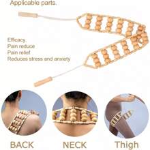 10 Pieces Wood Massage Tools Wooden Kit Therapy Tools Massage Roller Lymphatic Drainage Health Care For Neck Leg Back Arm Body Muscle Pain Relief - Màu vàng - Xem 7