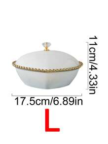 1 件带金色边缘的瓷器餐具，适合家庭使用、厨房、圣诞礼物 - 彩色 - 查看 12