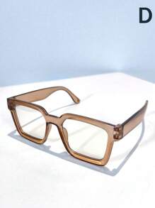 1pc Unisex Simple Fashion Square Clear Lens Glasses, Anti-Visual Fatigue For Computer, TV, Gaming, Phone Use, Suitable For Street Style, Business, Students, Holiday - Multicolor - View 7