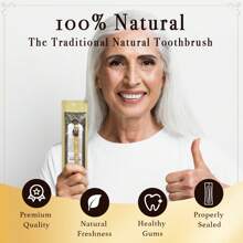 5 cepillos de dientes de palitos de grado superior - Sellado al vacío con sabor natural de plantas árabes auténticas originales - Para encías saludables, dientes y aliento talla grande fresco