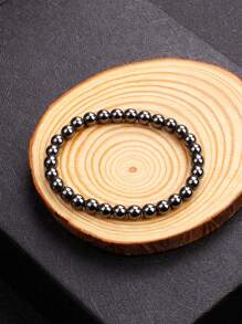 1pc Black Energy Hematite Beads Bracelet Men 6/8/10/12mm Fashion Nature Reiki Healing No-Magnetic Bracelets For Women Balance Health Jewelry 6-12mm Hematite Bracelet Men Nature Energy Stone Beads Bracelets For Women Energy Healing Jewelry - Black - View 23