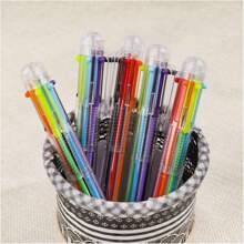 12 Packungen 0,5mm 6-in-1 Mehrfarbkugelschreiber, 6-Farben Kugelschreiber mit Druckmechanik für Büro, Schule, Schülergeschenke, Partygeschenke, witzige und coole Geschenkschreibwaren (12 Packungen), Schulmaterial, Schulstart