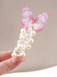 1pc/2pcs/3pcs Cute Fairy Hair Accessories, Pearl Net & Butterfly Rose Flower Spiral Hair Scrunchies, Suitable For Little Girls Braiding & Ponytail