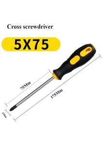 6pcs Industrial Magnetic Cross Head And Flat Head Screwdriver Set, Hardened Metal Repair Tools - Multicolor - View 7