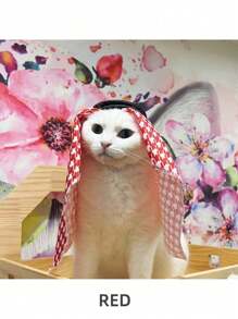 1pc Pet Bandana Hat Sunscreen Windproof Sandproof Handmade Headwear Pet Dressing Up