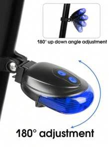 Luce posteriore per bicicletta con fascio laser parallelo di 5 LED, luce di avvertimento sicura, luce rossa e blu