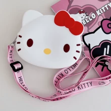 Sanrio Sanrio Hello Kitty & Melody & Kuromi Silicone Crossbody Bag, Valentine's Day Cute Gift,Back To School Stationery Bag, Cute Silicone Crossbody Bag, Waterproof Cartoon Shoulder Coin Purse With Zipper Pocket, Cartoon Crossbody Bag, Waterproof Cartoon Shoulder Coin Purse With Zipper Pocket, Cartoon Crossbody Bag, Suitable For Teenagers Back To School Supplies Stationery Supplies