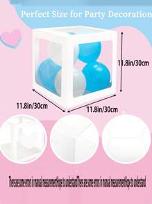 婴儿白色气球盒，带 30 个字母 A-Z 和 BABY 字母，4 个白色气球盒，用于婴儿洗澡展示女孩男孩积木生日派对装饰品婴儿生日派对 ONE 婚礼求婚装饰气球盒 - 白色 - 查看 8