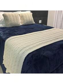 Knitted Bedspread Blanket Kit + Cushion Covers For Queen Size Bed And Sofa FIRENZE Decoration - 沙 - 查看 2
