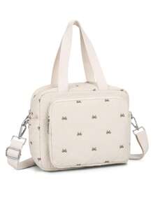 1pc Ins Style Mini Embroidery Mom Bag, Shoulder Strap Tote Handbag For Mothers And Babies - Multicolor - View 4