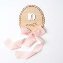 Customized Wooden Lace, Ribbon Bow, Interchangeable Milestone Cards | Personalize With Name, Baby Monthly Milestones, Nursery, Baby Shower Gifts,Graphic Print