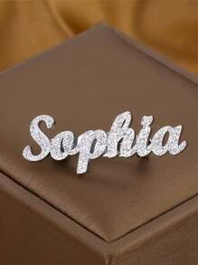 Etiqueta de identificación personalizada con nombre grabado y acabado esmerilado - Elegante broche de acero inoxidable, regalo de joyería de estilo empresarial para hombres y mujeres