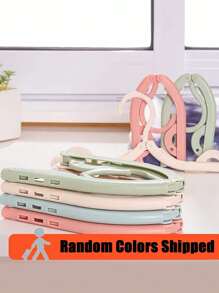 Portable Folding Clothes Hanger, Foldable Travel Clothes Rack, Non-Slip Design, Random Color Delivery - Multicolor - View 2