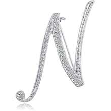 1 pièce paquet Broche géométrique simple de 26 lettres anglaises avec strass, broche élégante et de mode pour femmes. Épingle pour pull, manteau, robe, accessoires, sac, charme, école