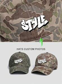 1pc Unisex Camouflage Hat Custom Personalized Add Logo Text Old Favorite Trucker Hat Dad Gift - Pattern Text Printing - View 3