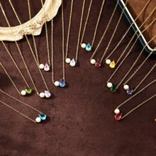 قلادة مصنوعة من الستانلس ستيل والذهب الأصفر مطلي بالكهرباء 18 قيراط، مقاومة للماء والعرق، مناسبة للارتداء اليومي، إكسسوارات للسيدات، هدية عيد الحب، هدية للأم، هدية عيد الأم