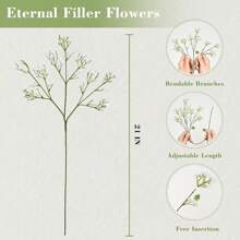 's Breath Artificial Flowers, 6pcs White's Breath Flowers Artificial Bulk, Real Artificial's Breath Horse Bouquet Wedding Flower Arrangement Party Decoration