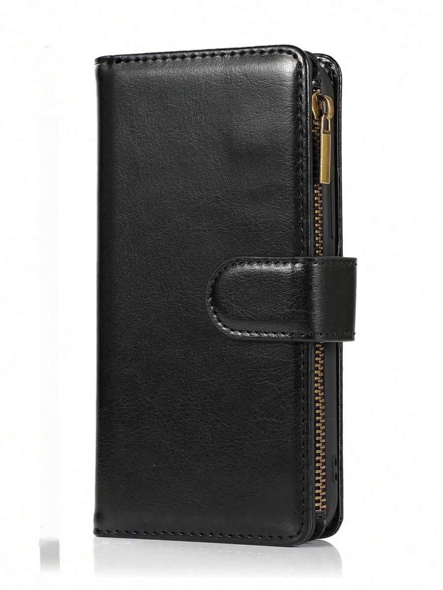 Portemonnee 1pc Business Flip Cover Multifunctionele kaartsleuven Telefoonhoesje, Anti-val beschermhoes Compatibel met Apple & telefoons