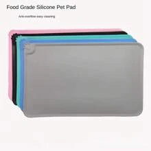 1pc Tapete de silicone para animais de estimação, tapete à prova de derramamento e fácil de limpar, tapete antiderrapante para alimentação de alimentos para animais de estimação, jogo americano de silicone macio antiderrapante portátil dobrável