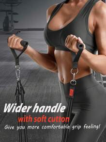 300磅阻力带套装，包含门锚、手柄、手提袋和腿部/脚踝绑带，适用于阻力训练，是家庭健身的理想配件。 - 黑色300磅 - 查看 6