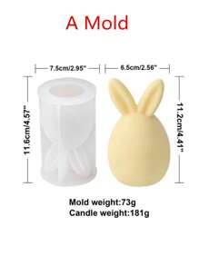 Molde de silicona en forma de huevo redondo y conejo 3D para velas, kit de decoración DIY creativo para hacer velas, jabón y decoraciones de Pascua con aroma