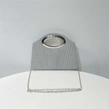 Women Evening Bag, Pleated Large Capacity Clutch Bag Lightweight Tote For Daily Party 	23.5cmx18.5cm
