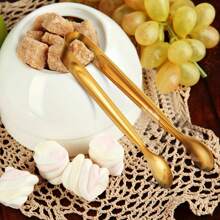 5pcs Luxury Golden Mini Serving Tongs, Premium Stainless Steel Sugar Cube Tongs, Ice Tongs, Stylish Tongs For Snacks/Appetizers/Candies/Cheese/Charcuterie Boards/Tea Parties/Mother's Day/Weddings/Housewarming, Mirror Polished - Multicolor - View 5