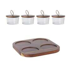 1set New Creative Glass Living Room Fruit Plate With Lid, Japanese Style Multi-Compartment Dry Fruit Tray, Household Tea Table Fruit Plate