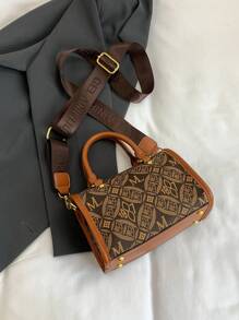 New Vintage Handbag With Shoulder Strap & Crossbody Strap, Fashionable Versatile Small Niche Brand Design For Women - Multicolor - View 9