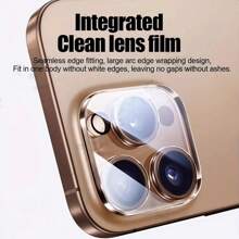 6-Pack Tempered Glass Camera Protector Compatible With Apple 11/12/13/14/15/16/17 Series, Full Lens Coverage, Smooth Screen Protector, Suitable For IPhone 11 Pro/12 Pro/13 Pro/14 Pro/15 Pro/16 Pro/17 17 Pro 17 Pro Max 17 Air Models - Clear - View 3