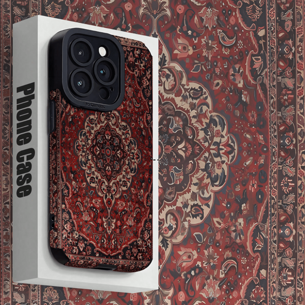 1pc Nordic Retro American Ethnicity Patchwork Pattern Vertical Stripe Faux Leather Soft Protective Shockproof Phone Case