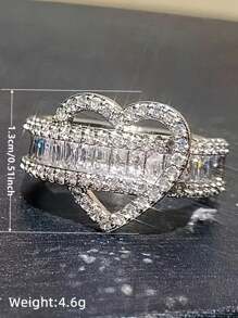 1 PC Romantic 925 Sterling Silver Cubic Zirconia Rings Wedding Jewelry For Women Fine Jewelry