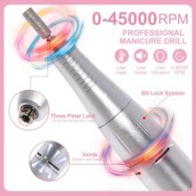 LIMEGIRL 45000 Rpm 專業電動美甲磨甲機套裝，美甲修甲機，美甲足部護理套組，家用與沙龍用美甲磨甲套組，美甲拋光工具，壓克力貼片美甲，情人節禮物 - 粉色 - 查看 3