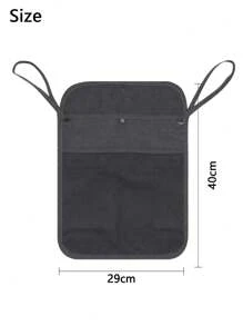 1 件大号双层网状婴儿车悬挂储物袋 - 黑色 - 查看 4