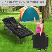 ABORON Oversized XXL Folding Camping Cot W/Mat For Adults, 78" L X 32" W X 18" H, Heavy Duty Outdoor Bed With Carry Bag,1200 D Layer Oxford Travel Camp Cots - 來自烏木 - 查看 3