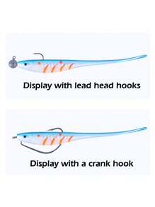 GOTURE Goture 3pcs Large Cuttail Fish, Forktail Fish Soft Lure, High Elastic TPR Material, Flexible, Durable, Realistic Swimming Action, For Saltwater Fishing