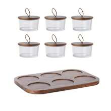 1set New Creative Glass Living Room Fruit Plate With Lid, Japanese Style Multi-Compartment Dry Fruit Tray, Household Tea Table Fruit Plate