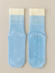 2/5 Paar Damen Kniestrümpfe für Yoga & Sport, rutschfest, feuchtigkeitsableitend, atmungsaktiv für Innenworkouts, Herbst