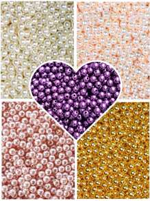 Kit 500 Pearl Beads 6mm Loop 5 Colors Seed Bead Jewelry Crafts