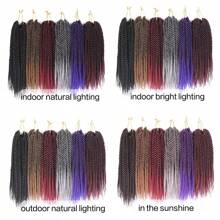 1 Piece Synthetic Crochet Braids Senegalese Twist Ombre Brown Grey Handmade Braiding Hair Extensions For Girls 22roots