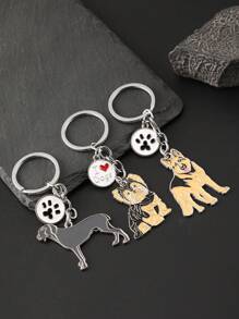 1pc Alloy German Shepherd Dog Keychain Bag Decoration Car Pendant Simple Fashion Key Pendant Home Decoration Holiday Gift Birthday Gift For Dog Lovers - Multicolor - View 2
