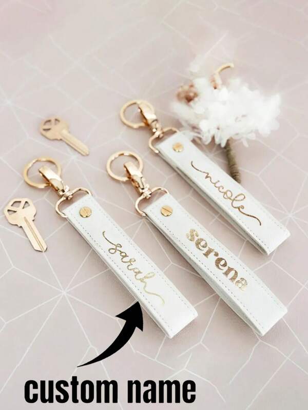 Personalized Wristband Keychain, Custom Initial Keychain, Imitation Leather Keychain, Letter Keychain, Housewarming Gift, New Car Gift, Unique Treasure Find, Summer Winter Fashion, Mailman Must-Have, Mountaineering, Colorful, Cute, Adorable, Contracted, Funny, Kawaii, Y2K, Minimalist, Commuting, For Birthdays, For Holiday/ Vacation, For Outdoors/Outings/Travel/Hiking/Stadium/Sports/Climbing, For Business/Commute/Work/Office, Vacation, Vacation