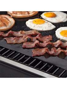 1/3/5 件超厚不粘可重复使用烤箱衬垫 - 重型烤箱地板保护垫，易于修剪以适应定制，适用于电烤箱和燃气烤箱，厨房配件，用于无乱烘焙不粘烧烤烤架垫耐热烘焙可重复使用烧烤盘烹饪烤架衬垫工具 40x33cm - 黑色 - 查看 5