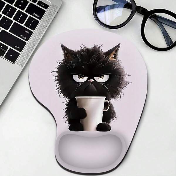 Ergonomisches Mauspad mit Handgelenkablage, bequemes Mauspad mit glatter Handgelenkablage zur Schmerzlinderung, rutschfeste Basis geeignet für Computer, Laptop, Büro und Zuhause